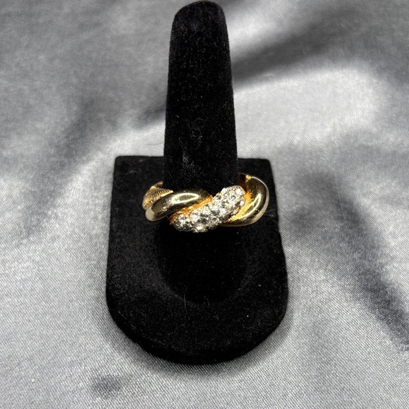 Kenneth Jay Lane Gold and Silver Twisted Ring - Picture 1 of 7